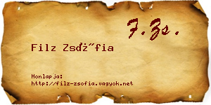Filz Zsófia névjegykártya